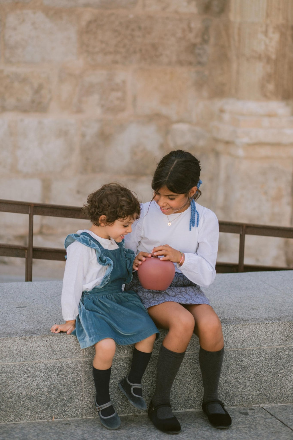 Pisamonas navy-blue velvet Mary Jane - Mi Nina Kids