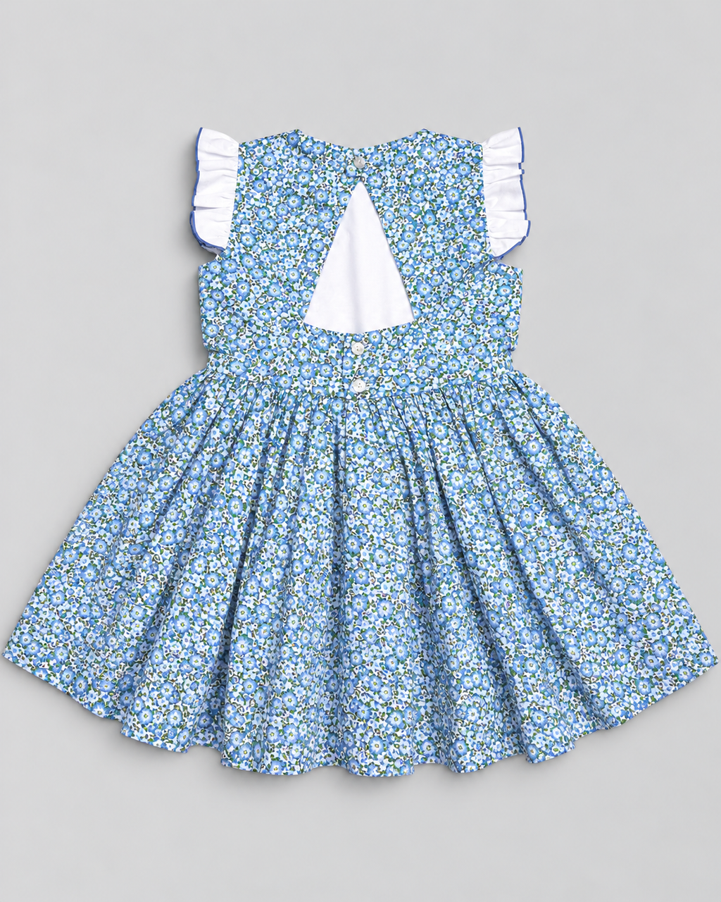 Alessandra Blue Floral Dress With Bow
