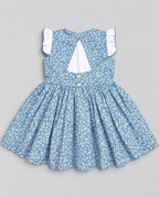 Alessandra Blue Floral Dress With Bow