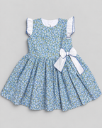 Alessandra Blue Floral Dress With Bow