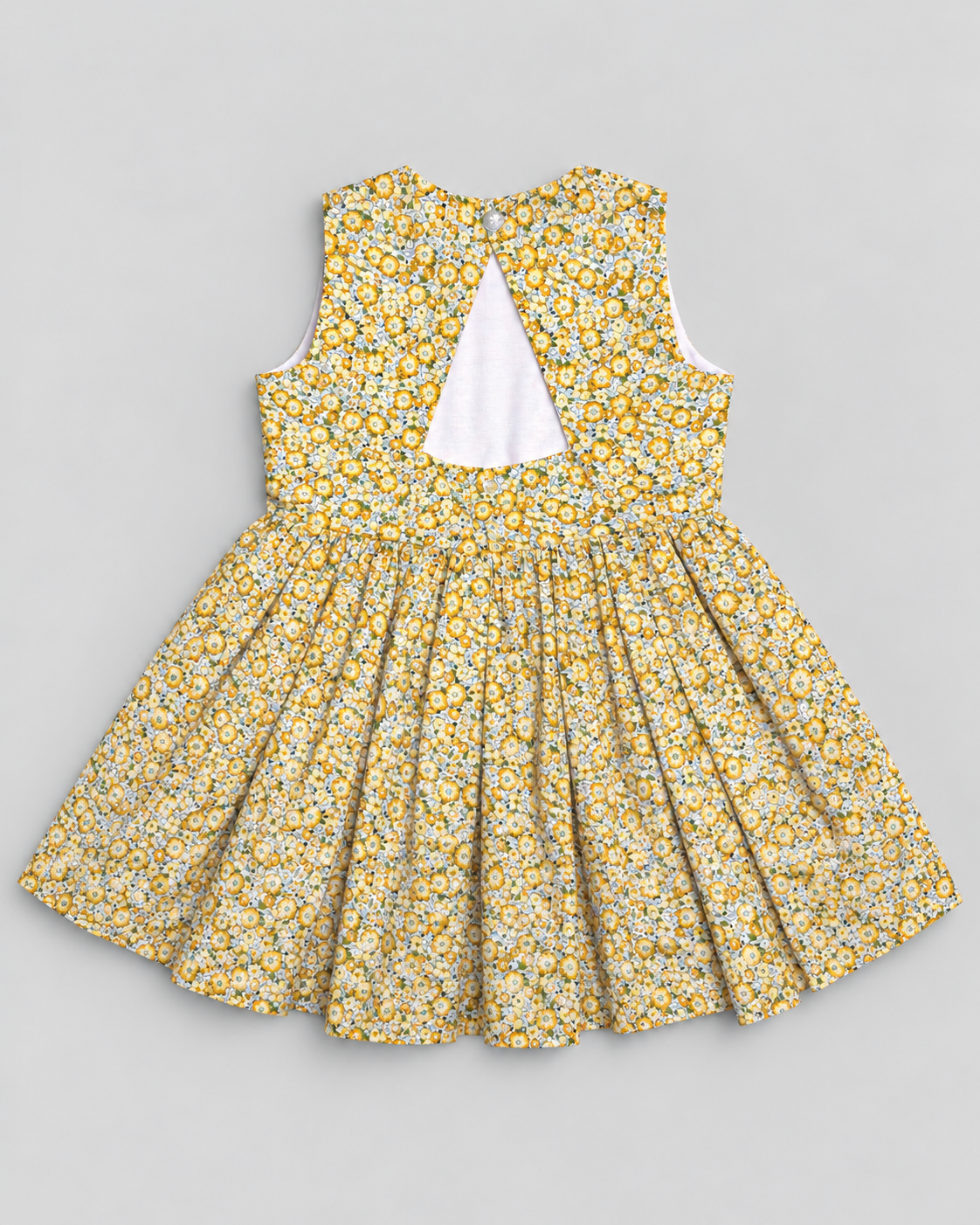 Alessandra Yellow Floral Dress With Bow