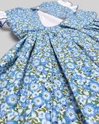 Alessandra Blue Floral Dress With Bow