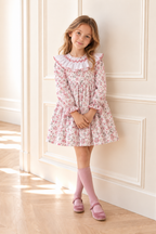 Claudia Pink Floral Smocked Dress