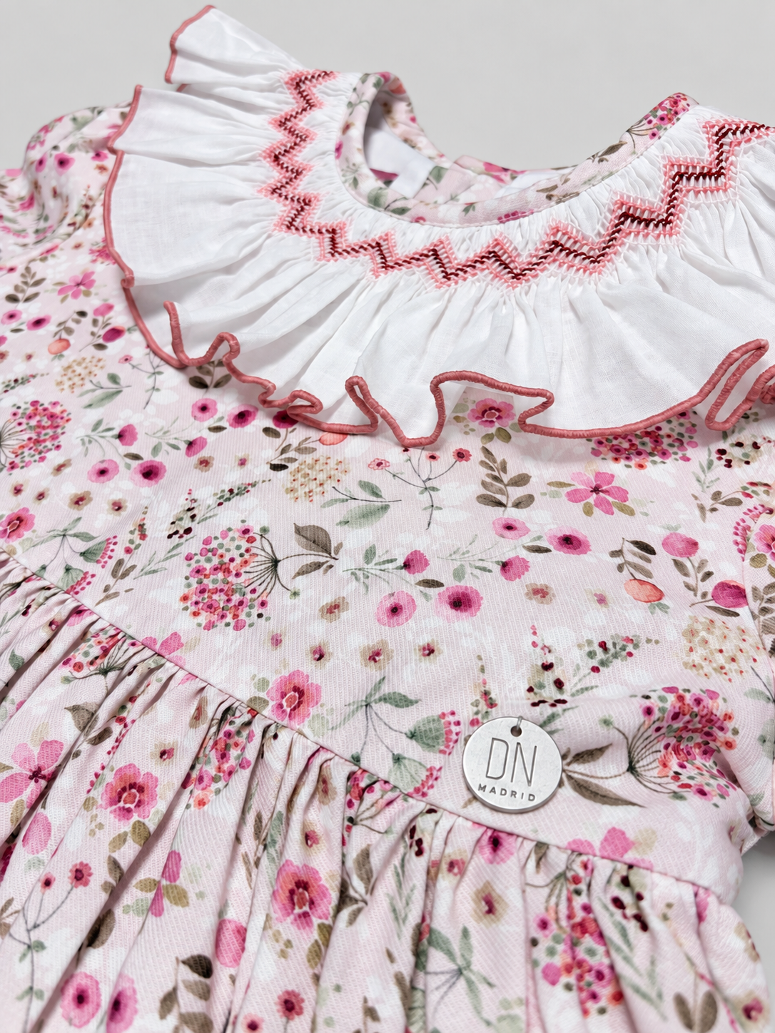 Claudia Pink Floral Smocked Dress