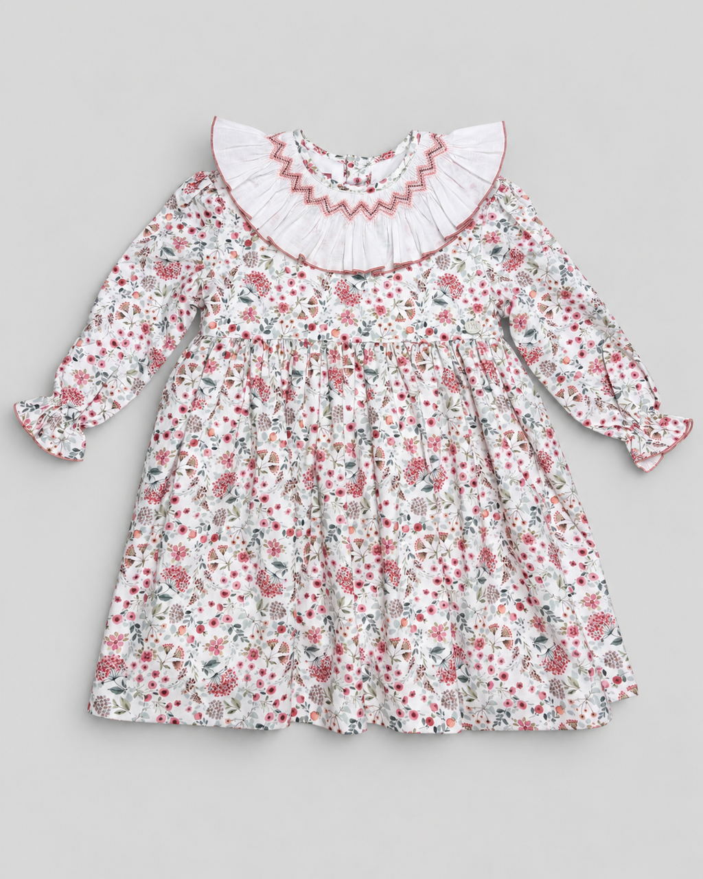 Claudia White Floral Smocked Dress