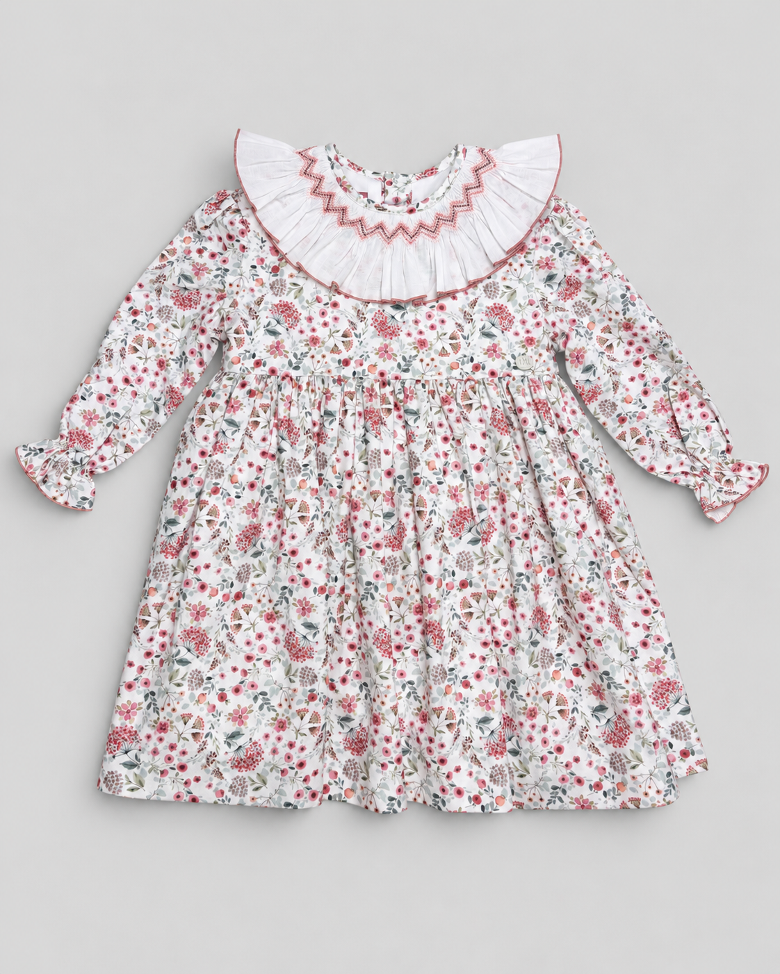Claudia White Floral Smocked Dress