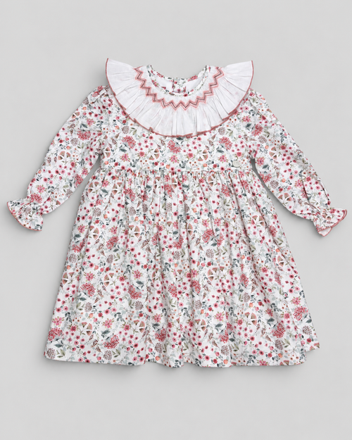 Claudia White Floral Smocked Dress
