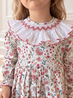 Claudia White Floral Smocked Dress