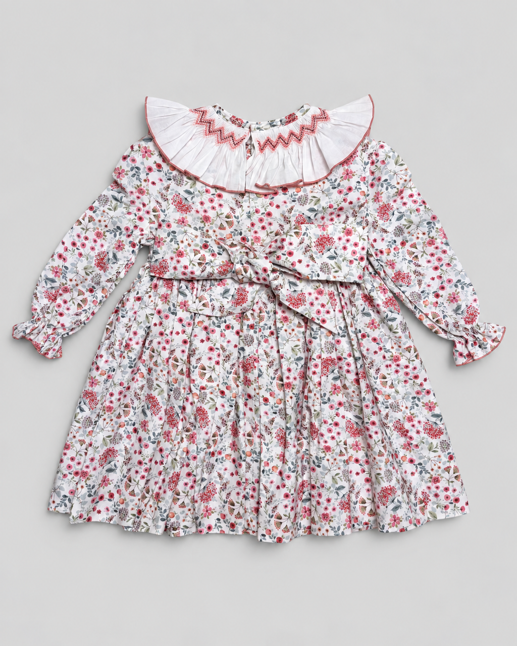 Claudia White Floral Smocked Dress