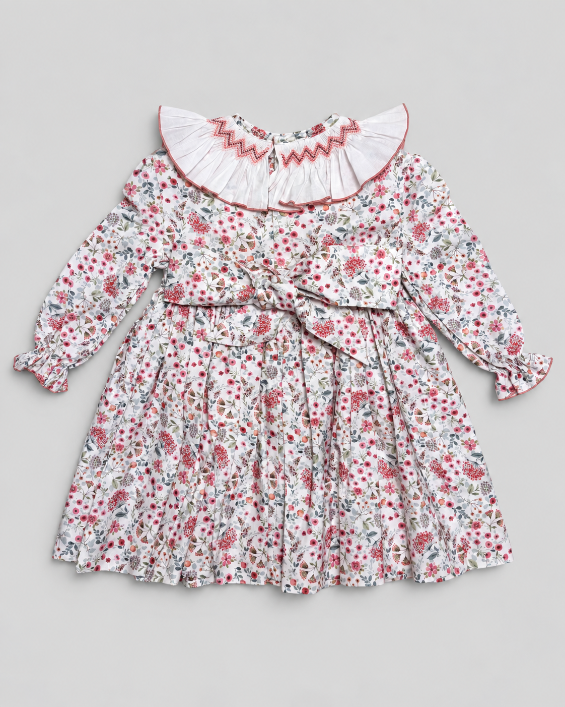 Claudia White Floral Smocked Dress