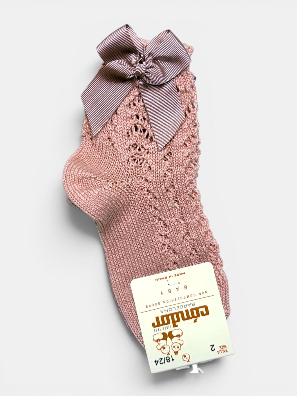 Refined Openwork Perle Socks With Delicate Bow