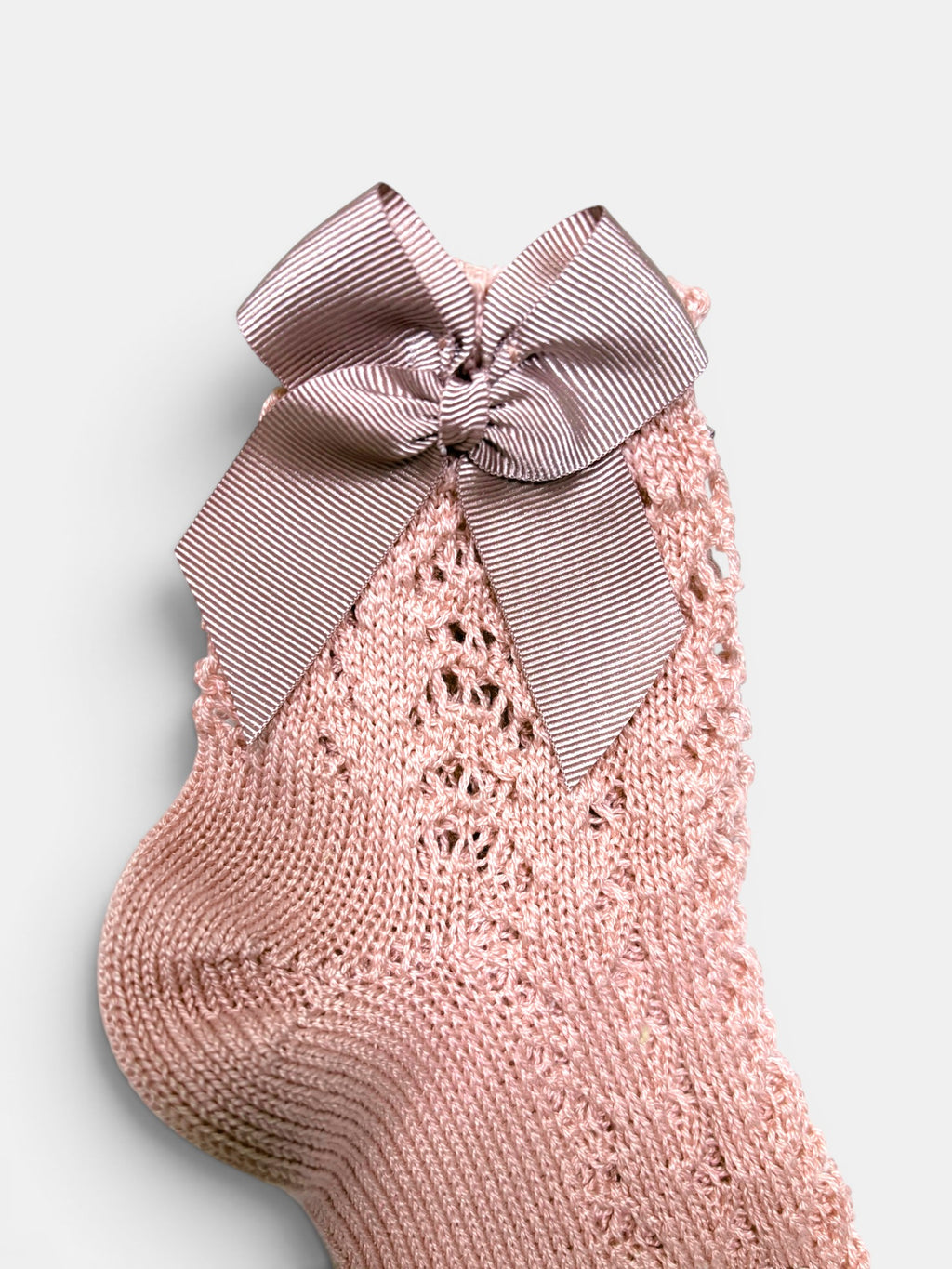 Refined Openwork Perle Socks With Delicate Bow