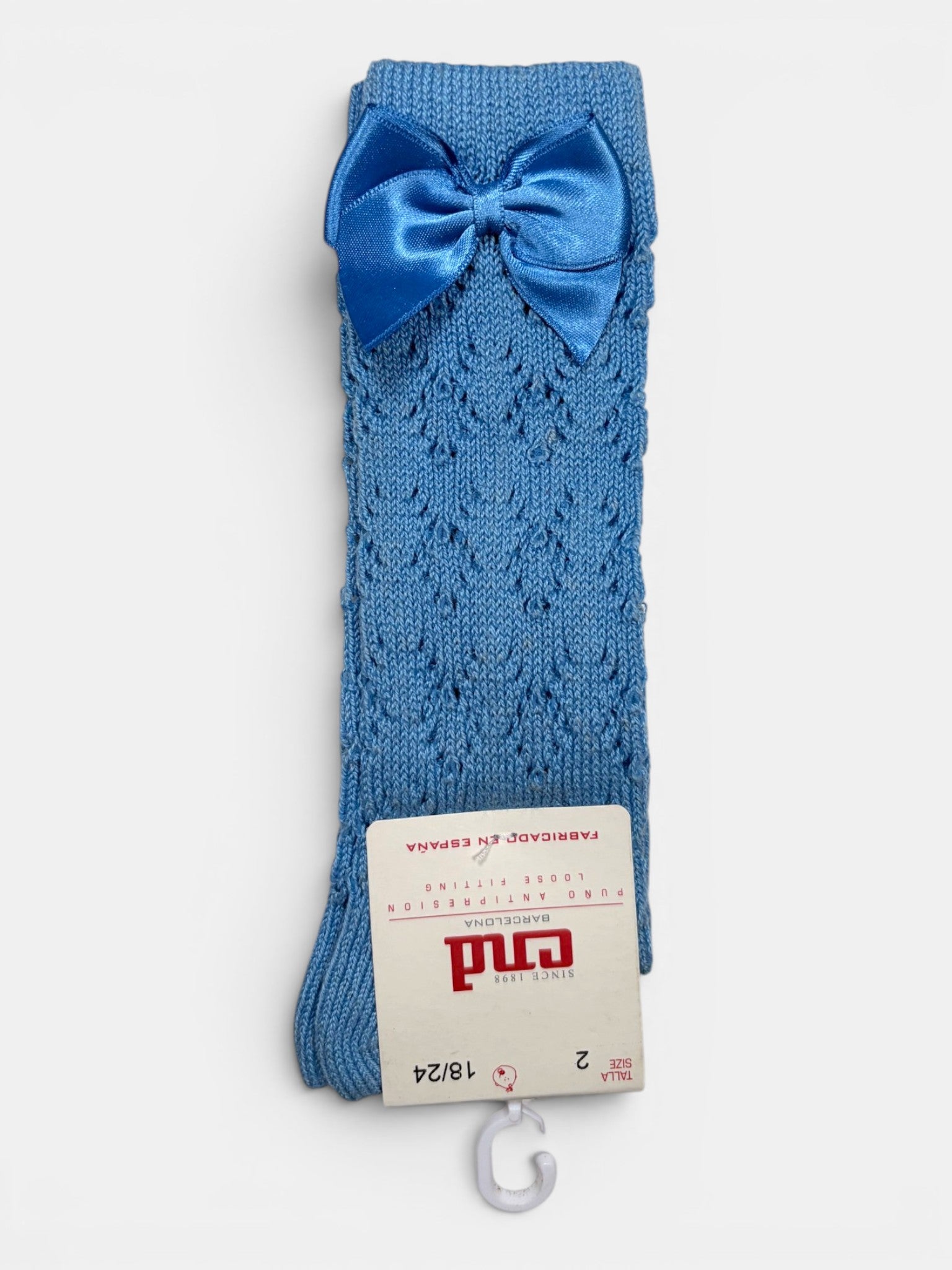 Refined Openwork Perle Knee-High Socks With Delicate Upper Bow