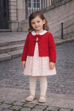 Wool Knit Cardigan with Bow Details - Mi Nina Kids