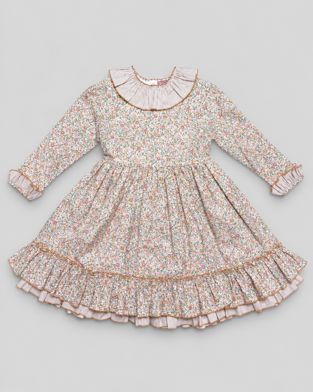 Alba Camel Ruffle Dress