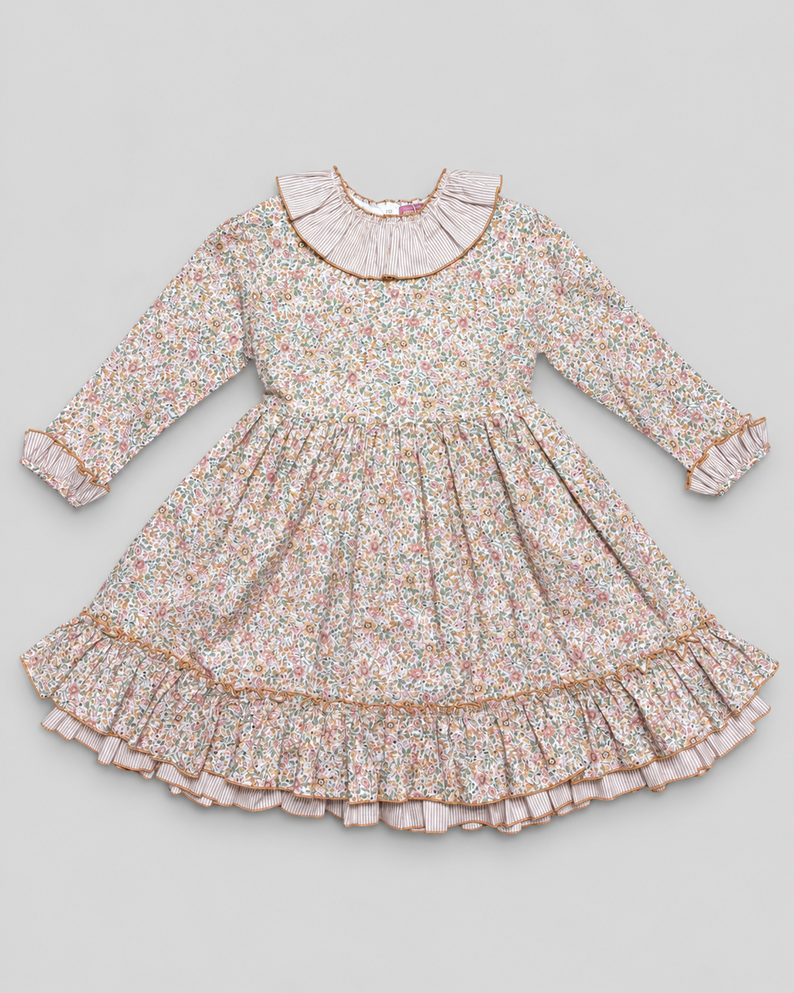 Alba Camel Ruffle Dress