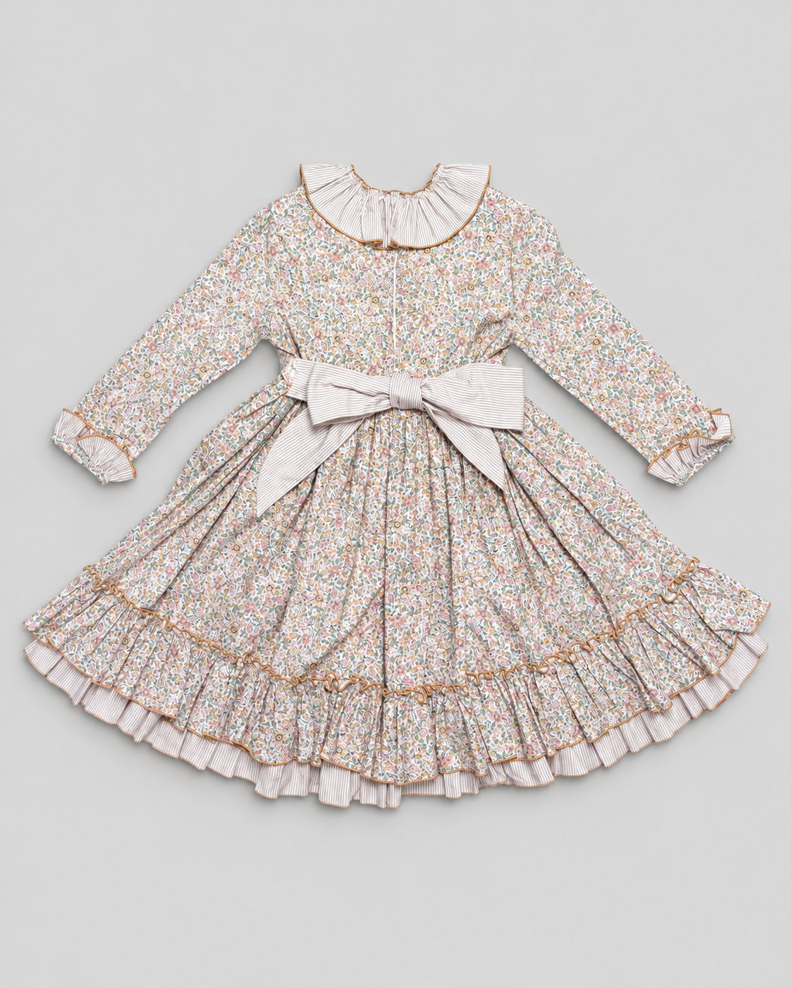 Alba Camel Ruffle Dress