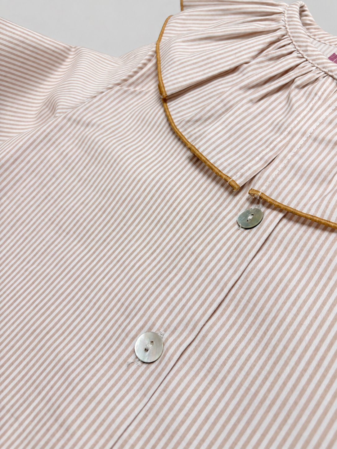 Camel Blouse With Striped Print