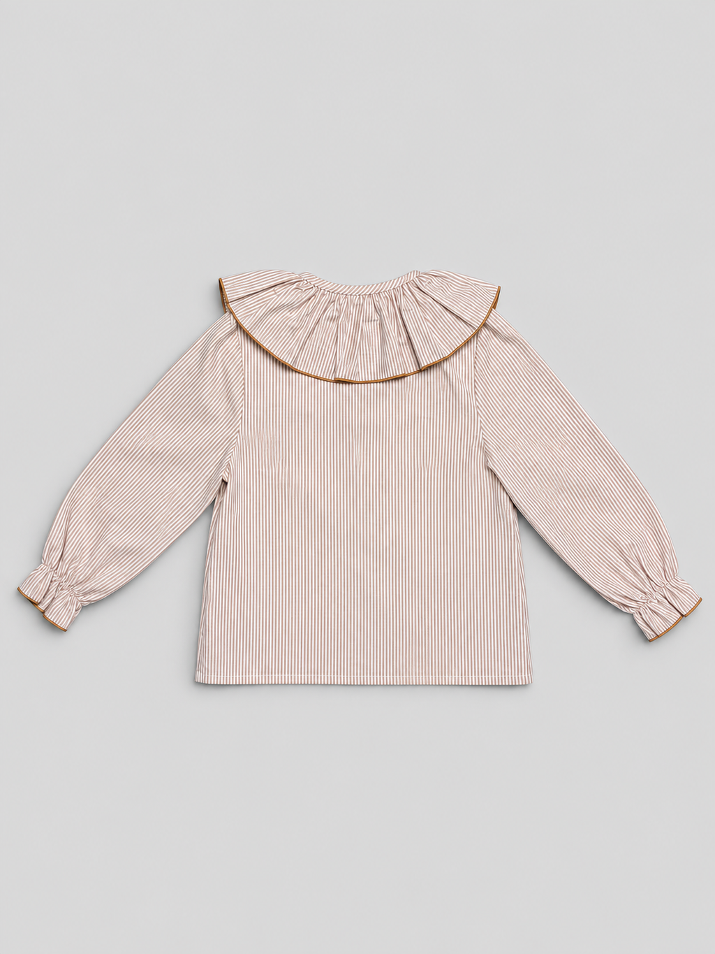Camel Blouse With Striped Print