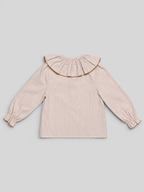 Camel Blouse With Striped Print