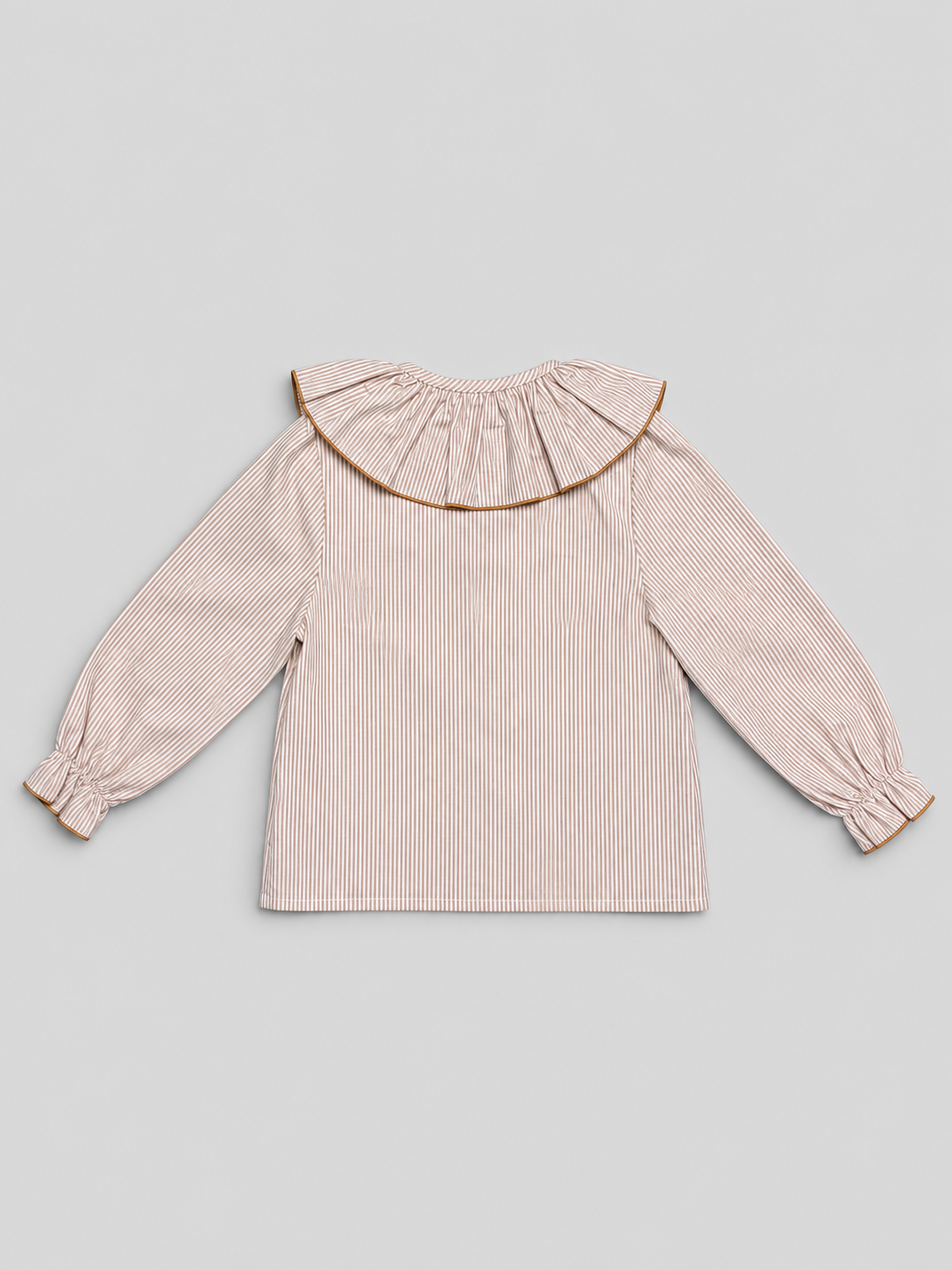 Camel Blouse With Striped Print