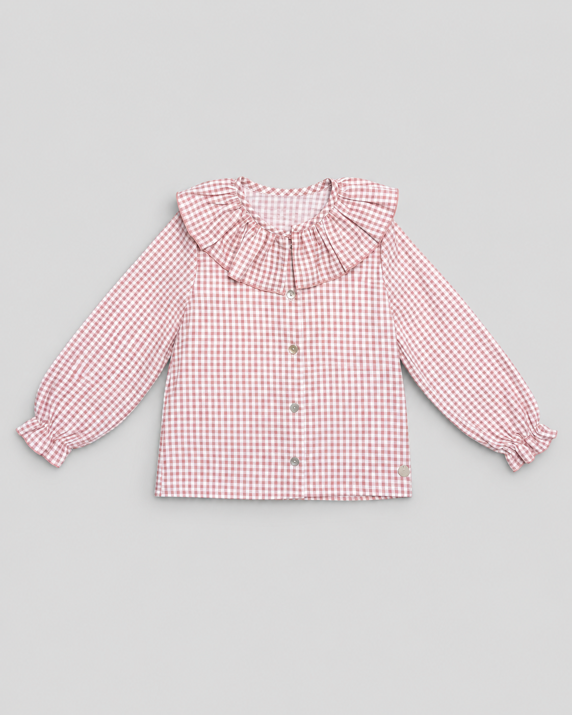 Pink Blouse With Gingham Print