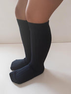 Ribbed High Cotton Socks - Mi Nina Kids