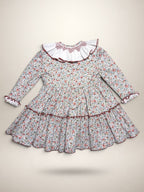 Sofia Terracotta Smocked Dress With Floral Print - Mi Nina Kids