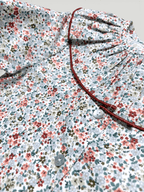 White Blouse With Floral Print - Mi Nina Kids