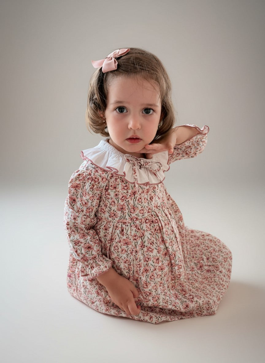 Clara Terracotta Dress With Floral Print
