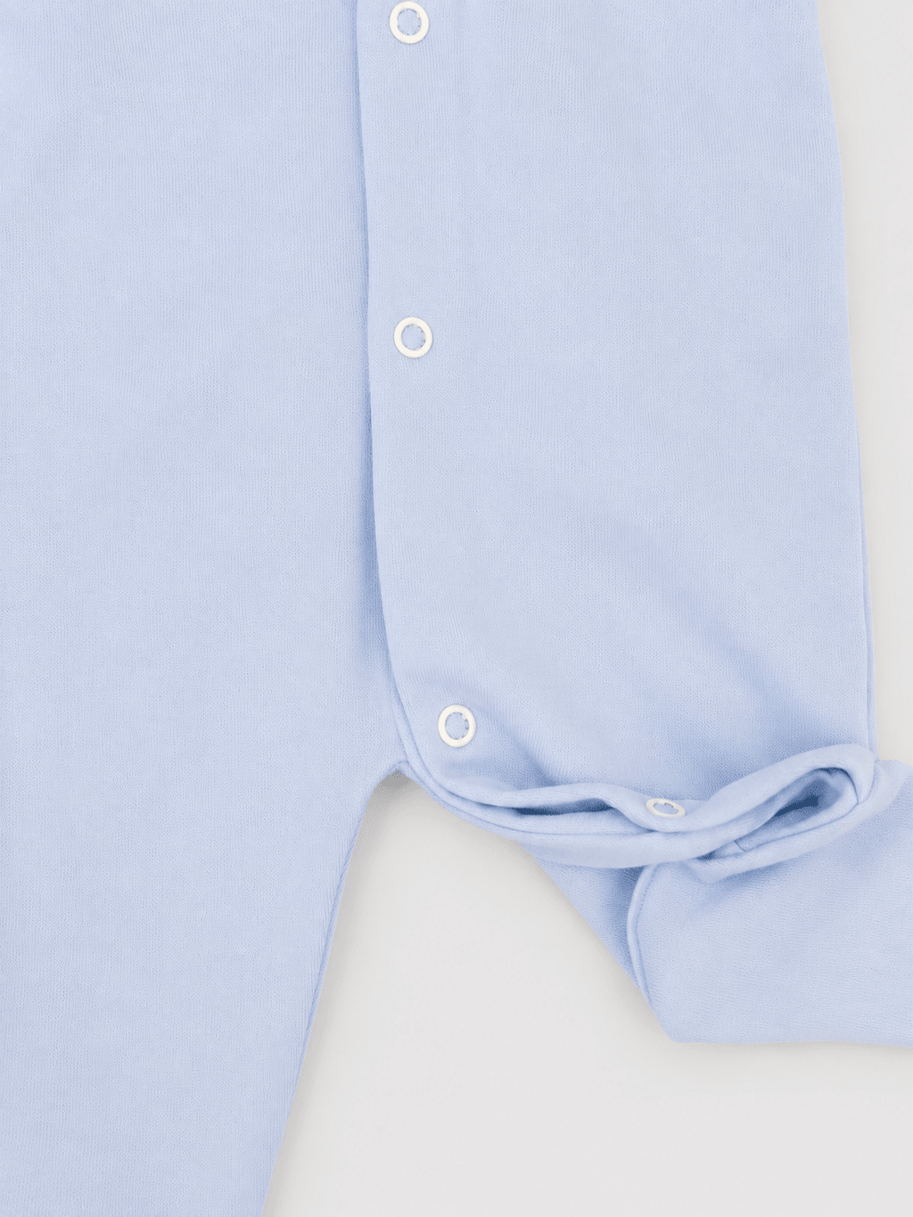 Light Blue Footed Onesie with Scalloped Collar - Mi Nina Kids