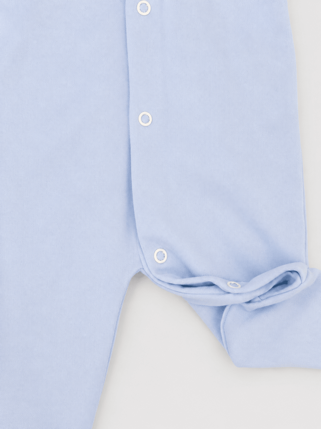 Light Blue Footed Onesie with Scalloped Collar - Mi Nina Kids
