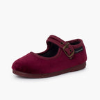 Pisamonas burgundy velvet Mary Jane - Mi Nina Kids