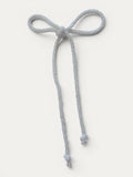 Long braided cotton hair cord for girls in White; soft texture and elegant braided design, made in Spain and shipped from Switzerland.
