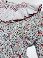 Sofia Terracotta Smocked Dress With Floral Print - Mi Nina Kids