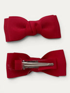Red grosgrain bow hair clip for girls