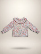 Pink Blouse With Floral Print - Mi Nina Kids