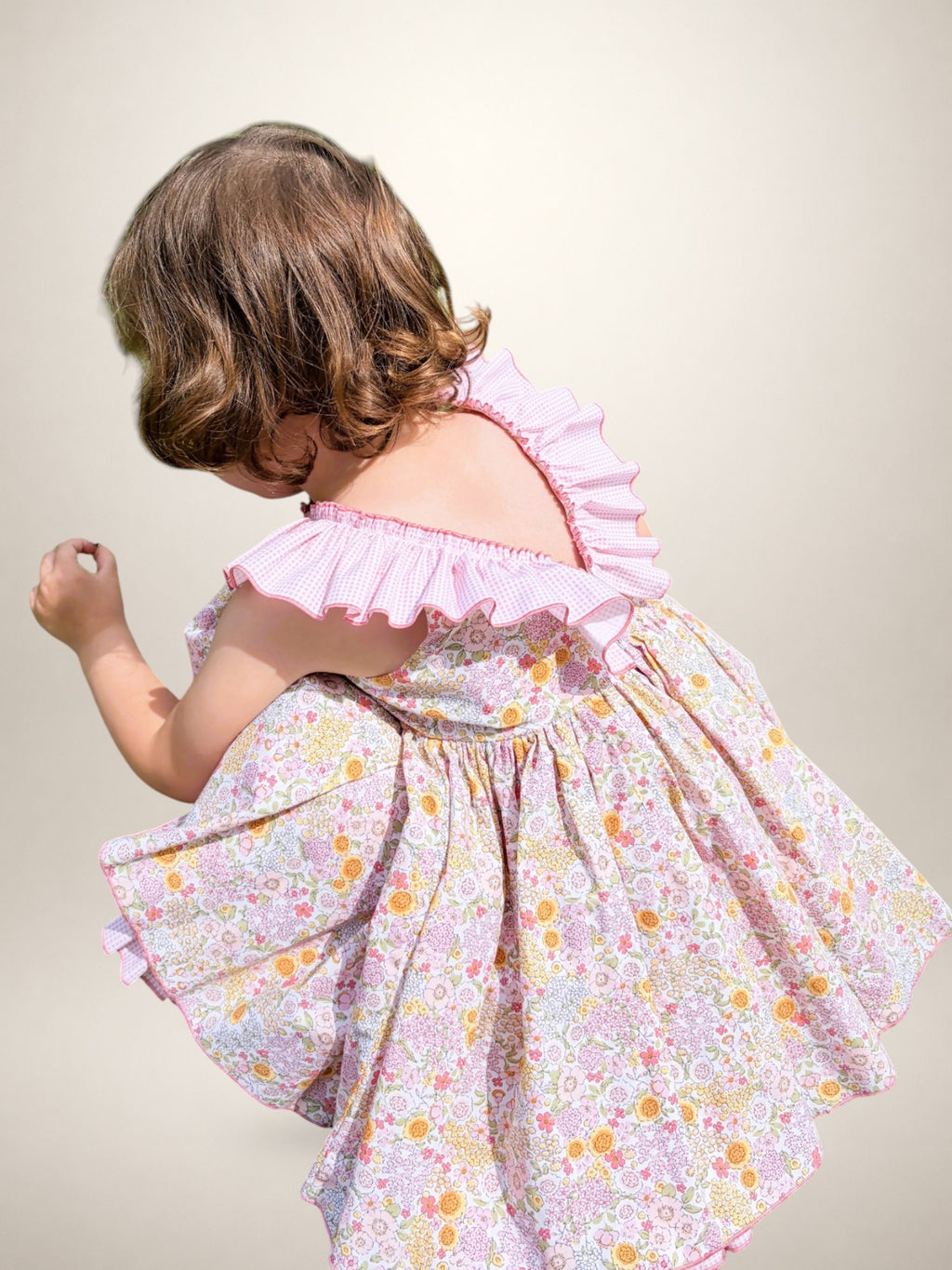 Lucia Pink Dress With Pink Gingham Petticoat