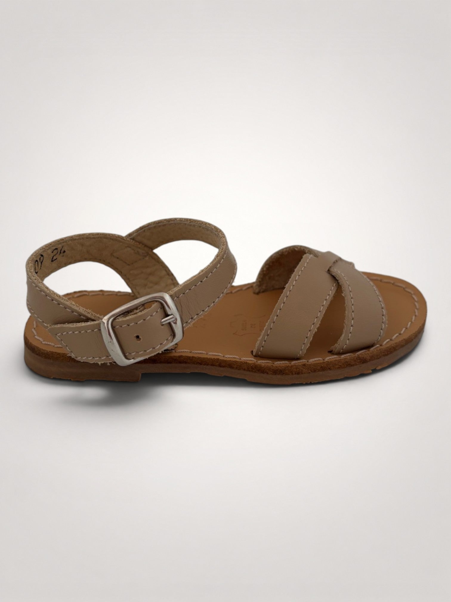 Soft Sand Cross-Strap Sandals Leather