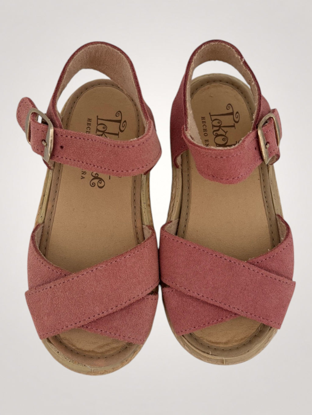 Pink Cross-Strap Sandals Nubuck