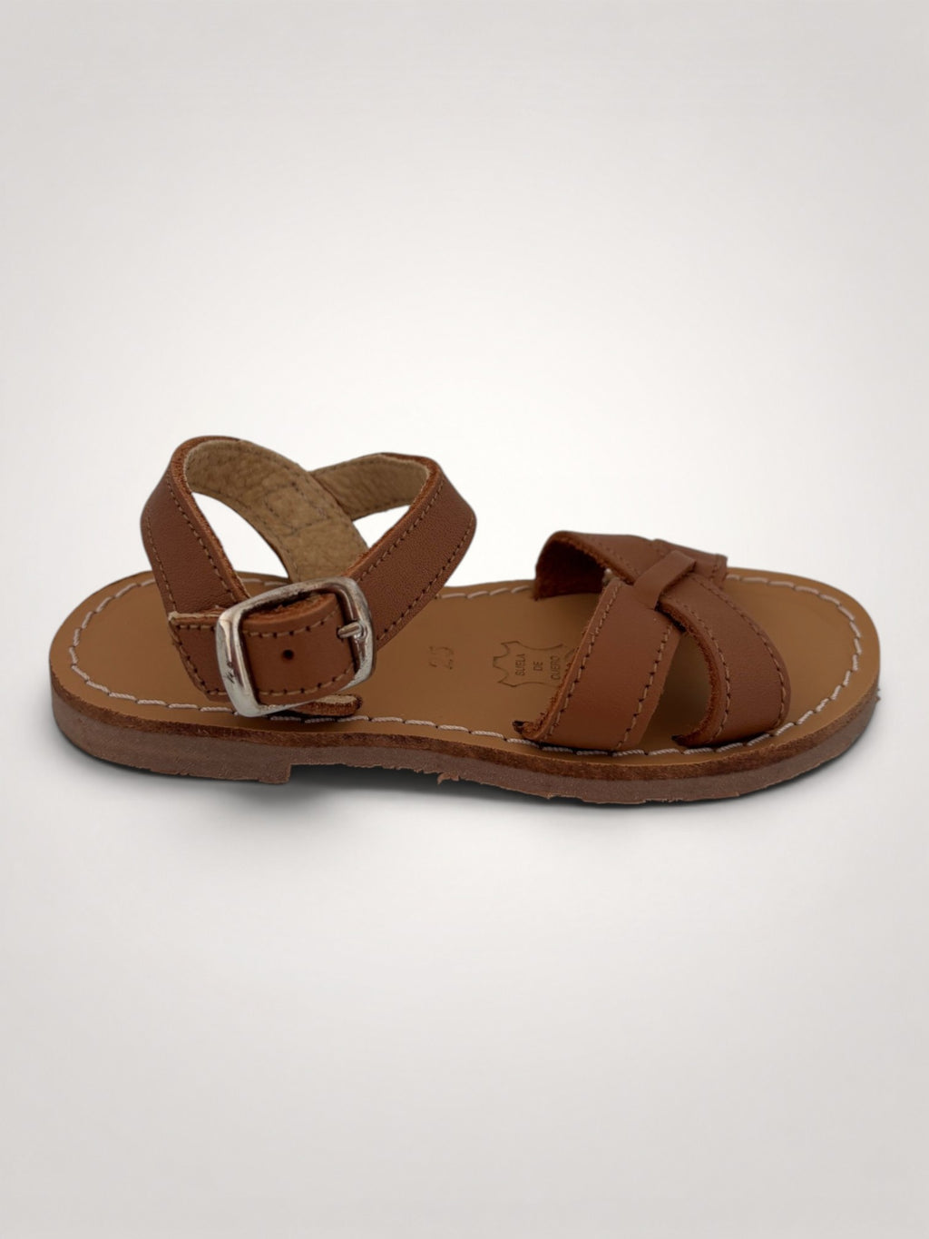 Soft Tan Leather Sandals For Girls