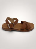 Soft Tan Leather Sandals For Girls