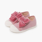Pisamonas pink velvet bow trainers - Mi Nina Kids