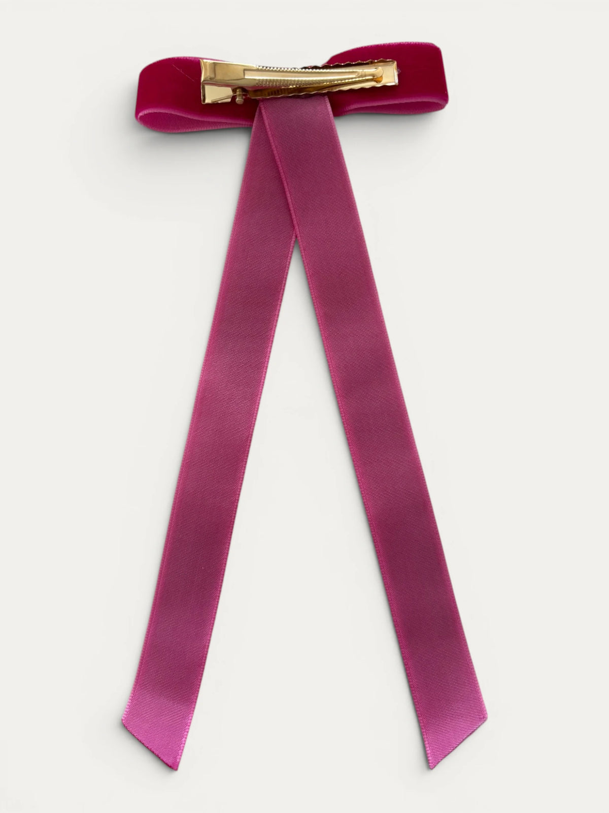 Long Fine Velvet Ribbon Bow - Mi Nina Kids