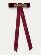 Long Fine Velvet Ribbon Bow - Mi Nina Kids