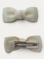 Cream grosgrain bow hair clip for girls