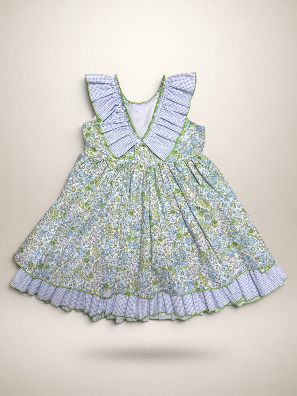 Lucia Green Dress With Green Gingham Petticoat