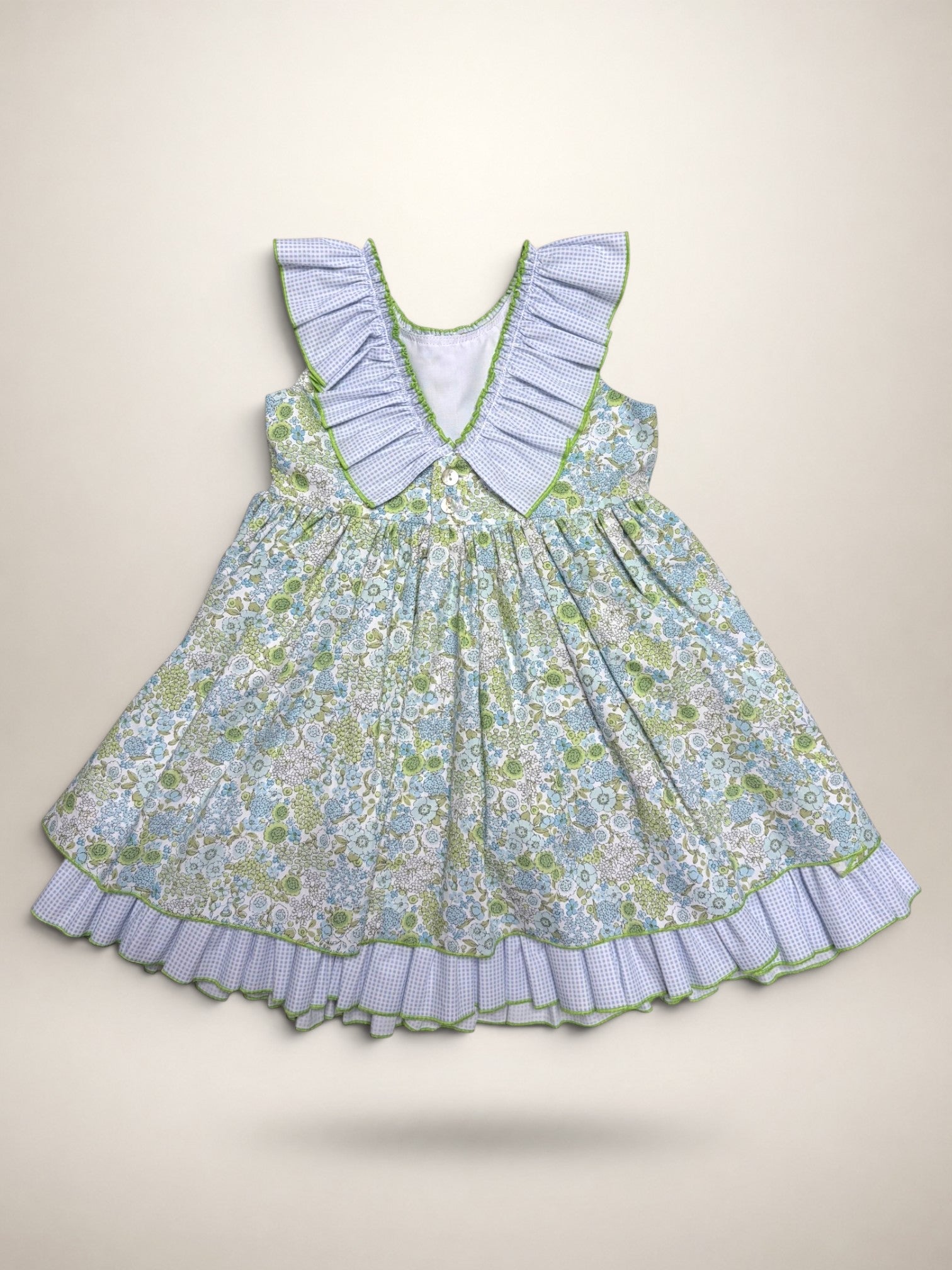 Lucia Green Dress With Green Gingham Petticoat
