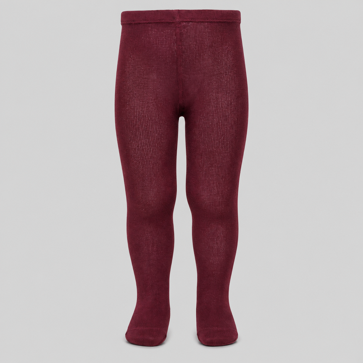 Premium burgundy knit tights for children by Condor, made in Spain