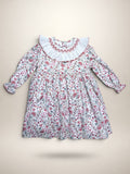 Claudia White Smocked Dress With Floral Print